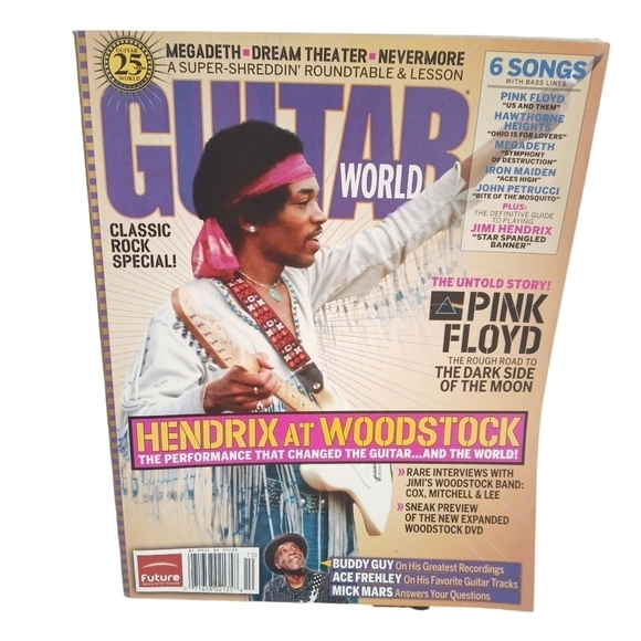 Magazine GUITAR WORLD Oct 2005 Hendrix at Woodstock Pink Floyd Megadeth Rock - Picture 5 of 13